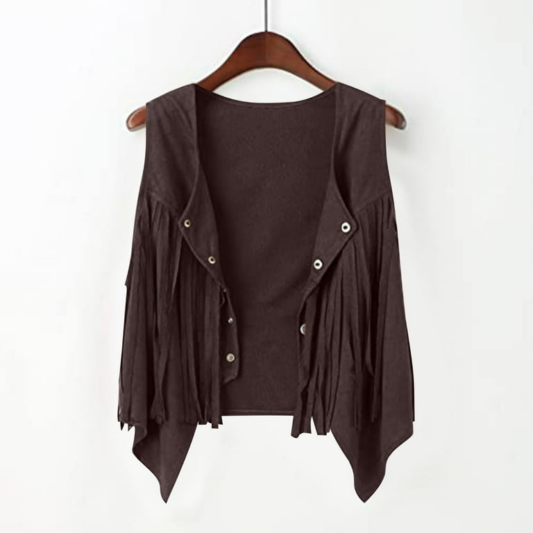 ZACPNCV Girls Kids Fringe Vest 60s 70s Hippie Vest