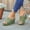 Army Green, variant on Women's Tweed Fabric Wedge Heel Slide Sandals Wide Strap Open Toe Comfortable Platform Shoes Pink 6