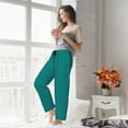 thumbnail image 6 of Picia Teal Womens Soft Woven Cotton Elastic Waistband Sleep Pajama Pant Lounge Sleep Pant With Pockets And Drawstring-, 6 of 9