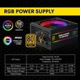 thumbnail image 6 of ESGAMING Power Supply 750W, Full Modular RGB Power Supply, 80 PLUS Gold Certified PSU with 120mm Silent Cooling RGB Fan, ATX PC Power Supply with 25 ARGB Light Modes, 6 of 6