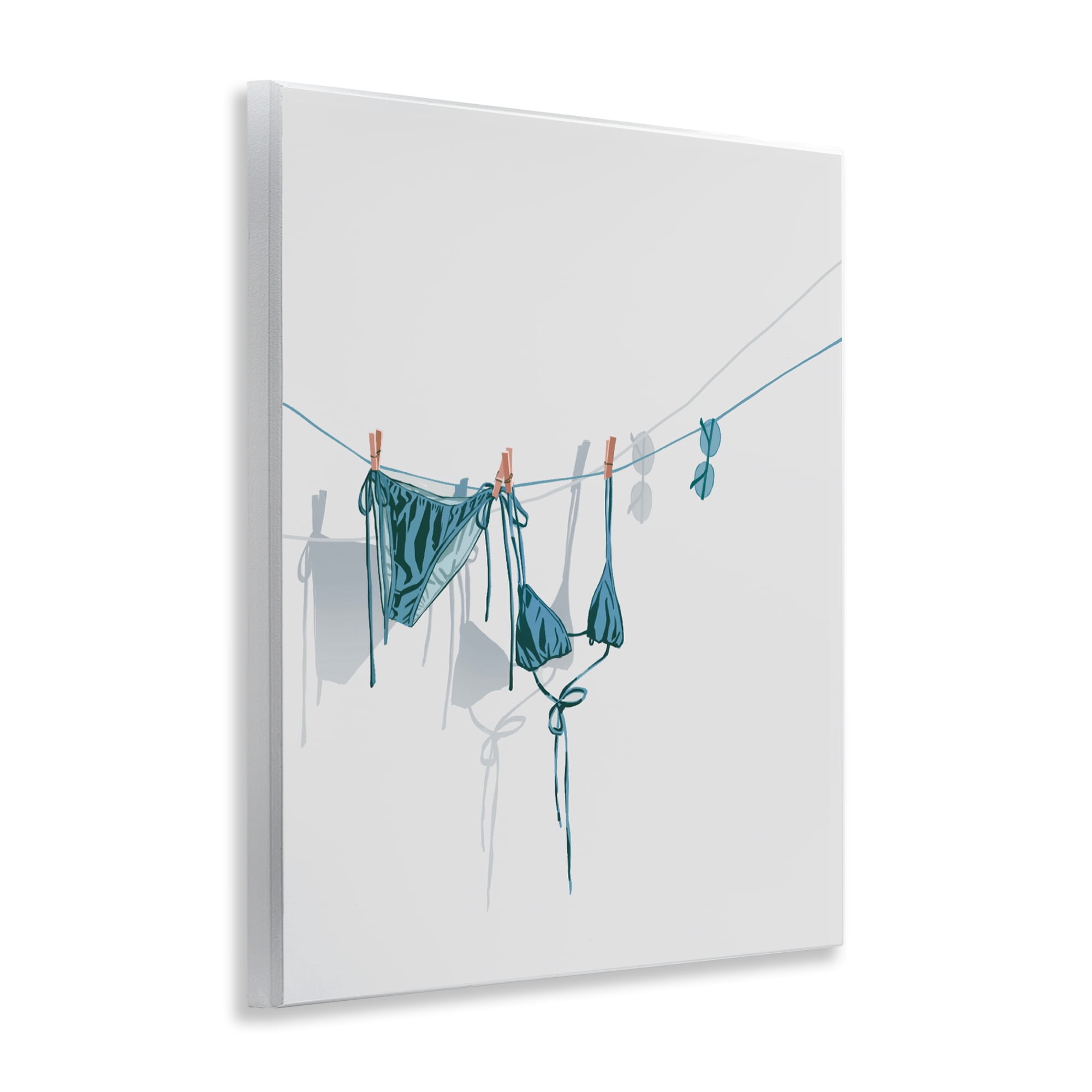 Stupell Industries Teal Bikini on Clothesline Wall Plaque Art, design by Ziwei Li