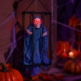 thumbnail image 6 of Diceymbol Halloween Hanging Caged Skeleton Ghost Prop with Glowing Red Eyes for Yard Patio Garden Walkway Outdoor Hanging Decor 16 Inch, 6 of 7