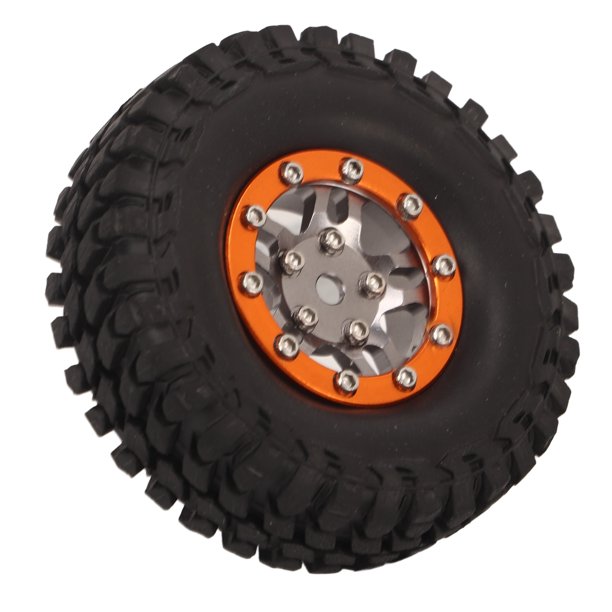 Neumático RC Goma Resistente al Desgaste Reemplazo Flexible Estable Neumático de Repuesto RC para SCX24 RC Accesorios para Coche Naranja Gris