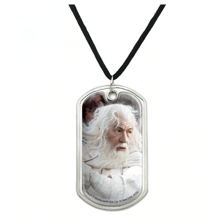 The Lord of the Rings Gandalf the White Character Military Dog Tag Pendant Necklace with Cord