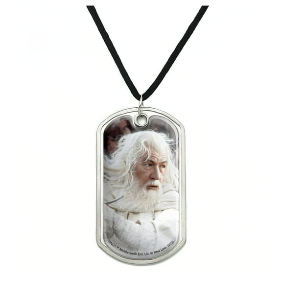 The Lord of the Rings Gandalf the White Character Military Dog Tag Pendant Necklace with Cord