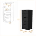 thumbnail image 2 of Dresser, 5 Narrow Drawer Tall Chest with Storage | Black | Particle Board, 2 of 6