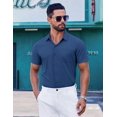 thumbnail image 5 of COOFANDY Mens Button up Short Sleeve Shirt Button Down Dress Shirts Solid Stretch Dress Shirt for Men, 5 of 6