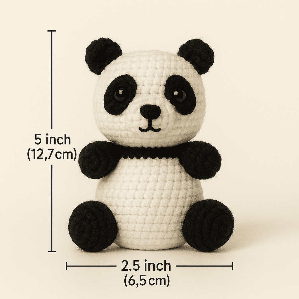 Panda Bear Crochet Toy , 100% Handmade Woolen First baby Gift Toy, Unique Amigurumi Gift