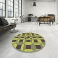 thumbnail image 4 of Ahgly Company Machine Washable Indoor Round Transitional Coffee Brown Area Rugs, 3' Round, 4 of 7
