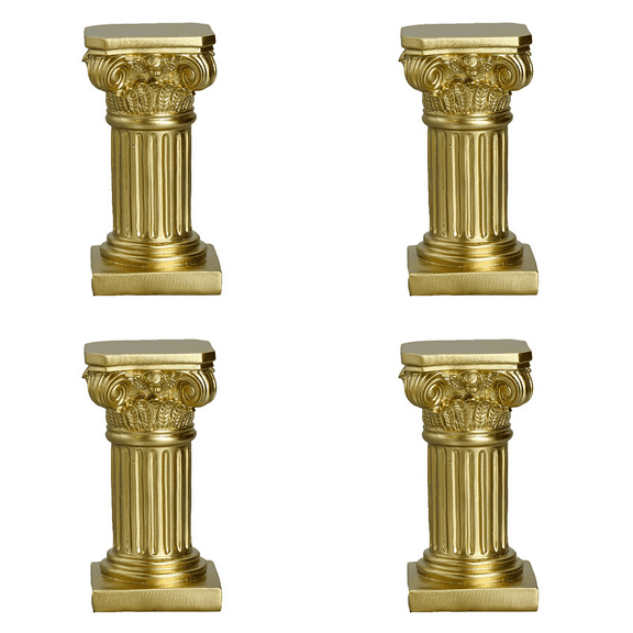 4X Gold Roman Pillar Resin Sculpture Column Decor Roman Pillar Statues Room Crafts Furnishings