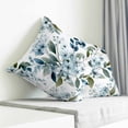 thumbnail image 3 of Watercolor Flowers Pillow Covers 26x26 Inch Decorative Throw Pillow Cover, Spring Floral Leaves Botanical Blue Sofa Pillowcases Accent Cushion Case Home Decor Bedroom Living Room, 3 of 6