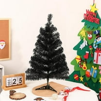 2FT Artificial Christmas Tree Black Tabletop Christmas Tree with Plastic Stand Mini Xmas Pine Tree for Party Supplies Indoor Outdoor Holiday Home Decoration Christmas Decor