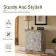 thumbnail image 4 of Sophia & William Accent Storage Cabinet with Silver Flower Carved Pattern, 4 of 9