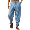 thumbnail image 3 of Men's Elastic Solid Cotton Casual Pants Loose Breathable Comfort Fit, 3 of 5