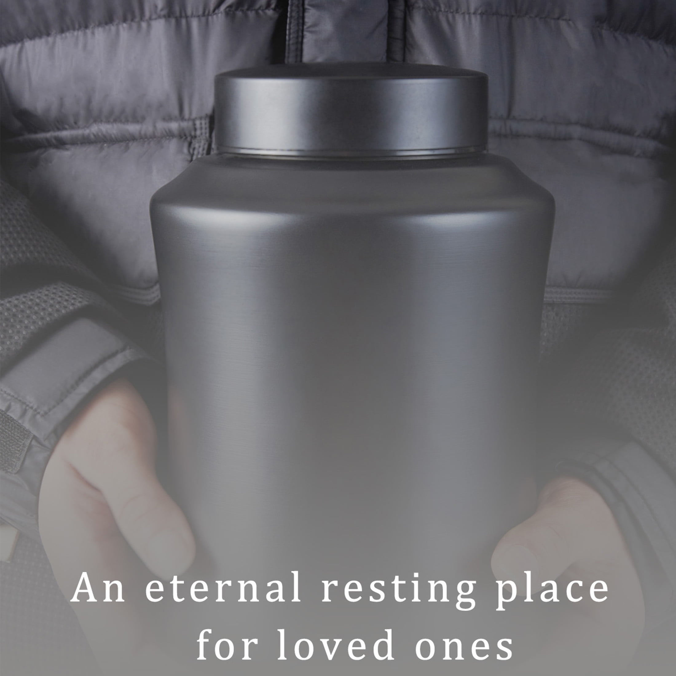Urn for Ashes Adult Male/Female Black Large Cremation Urns for Man/Women Human Remains Ashes Stainless Steel Keepsake