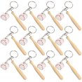 thumbnail image 1 of Mini bate de madera de 3 pulgadas con llavero de béisbol, para niños a partir de 8 años, juego de 12: perfecto para obsequios de equipo, deportes y recuerdos, fiestas de victoria Fason HMHZ613, 1 of 6