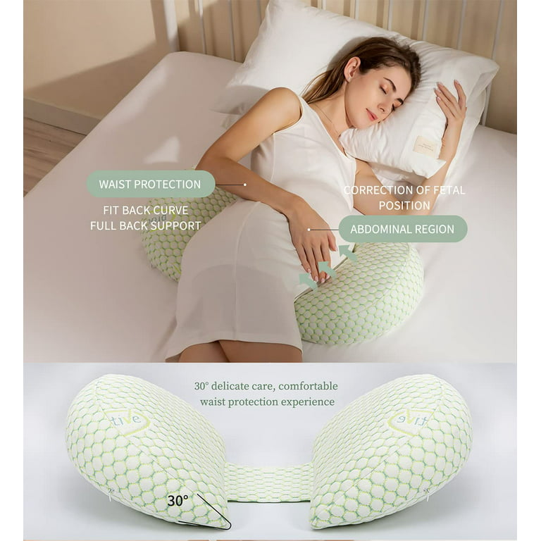 INSEN Pregnancy Pillow for Sleeping,Maternity Body Pillow for Pregnancy  Women,Pregnancy Support Pillow for Back, Hip Pain,Grey