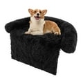 thumbnail image 1 of Costway Plush Calming Dog Couch Bed with Anti-Slip Bottom Plush Mat for Small Dogs & Cats Black, 1 of 10