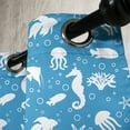 thumbnail image 3 of Ambesonne Sealife Grommet Curtain, Navy Seahorse Pipefish, 50" x 72", Turquoise White, 3 of 6