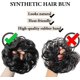 thumbnail image 5 of Extensiones de moño desordenado, coleteros para el cabello ondulado y rizado para mujeres y niñas, moños sintéticos grandes con forma de donut, moños para el cabello, 1 pieza, 5 of 5