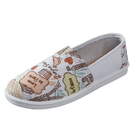 

lystmrge Womens Low Heel Sandals Cute Womens Sandals Size 10 Funky Monkey Sandals Women Women Slip On Shallow Mouth Simple Single Shoes Casual Shoes Work Shoes Canvas Cartoon Print Slip On Shoes