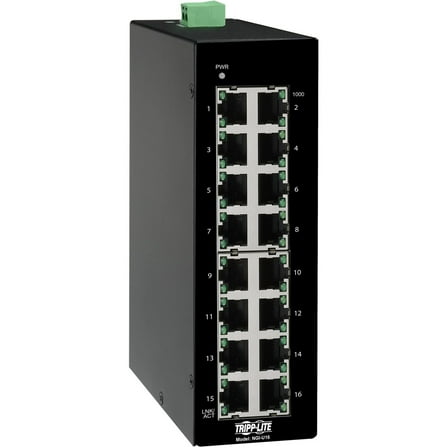 Tripp Lite Ethernet Switch Unmanaged 16Port Industrial 10/100/1000 Mbps DIN