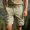 thumbnail image 2 of Men's Cotton Twill Cargo Shorts Classic Relaxed Fit Work Shorts with Muti Pockets Big & Tall Size M-3XL Khaki, 2 of 5