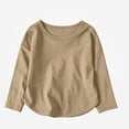 thumbnail image 3 of DJDLJWCJ Kids Boys Cotton Long Sleeve Tee Crewneck Loose Fit Basic Tees Tops Stretch Soft Comfortable Shirts Yellow Size 9 Months, 3 of 9