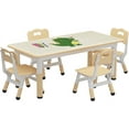 thumbnail image 3 of Historyli Juego de mesa y 4 sillas para niños de 2 a 8 años,altura ajustable,escritorio con grafiti,mesa antideslizante para guarderías en casa y preescolar,madera., 3 of 8
