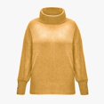 thumbnail image 3 of Womens Turtleneck Dressy Sweater Fall Button Long Sleeve Pullover Sweaters - Cozy Ribbed Knit, Loose Fit Yellow 2XL, 3 of 7