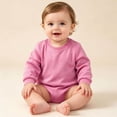 thumbnail image 2 of biudgviw Unisex Baby Long Sleeve Cotton Bodysuits Newborn Infant Round Neck Onesies Fall Winter Clothes with Buttons(Hot Pink aa1,9-12 Months), 2 of 6