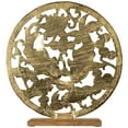thumbnail image 2 of Northlight Koi Fish with Lotus Flower Sculpture with Wooden Base - 13.5", 2 of 4
