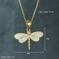 thumbnail image 3 of HOOUN 925 Silver Pated Bridal Heart Dragonfly Crown Shinny Necklace Pendants Gift-Blue, 3 of 5