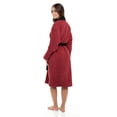 thumbnail image 4 of Women’s 100% Terry Cotton Bathrobe Toweling Dressing Gown Robe Two Tone WineBlack, 4 of 6
