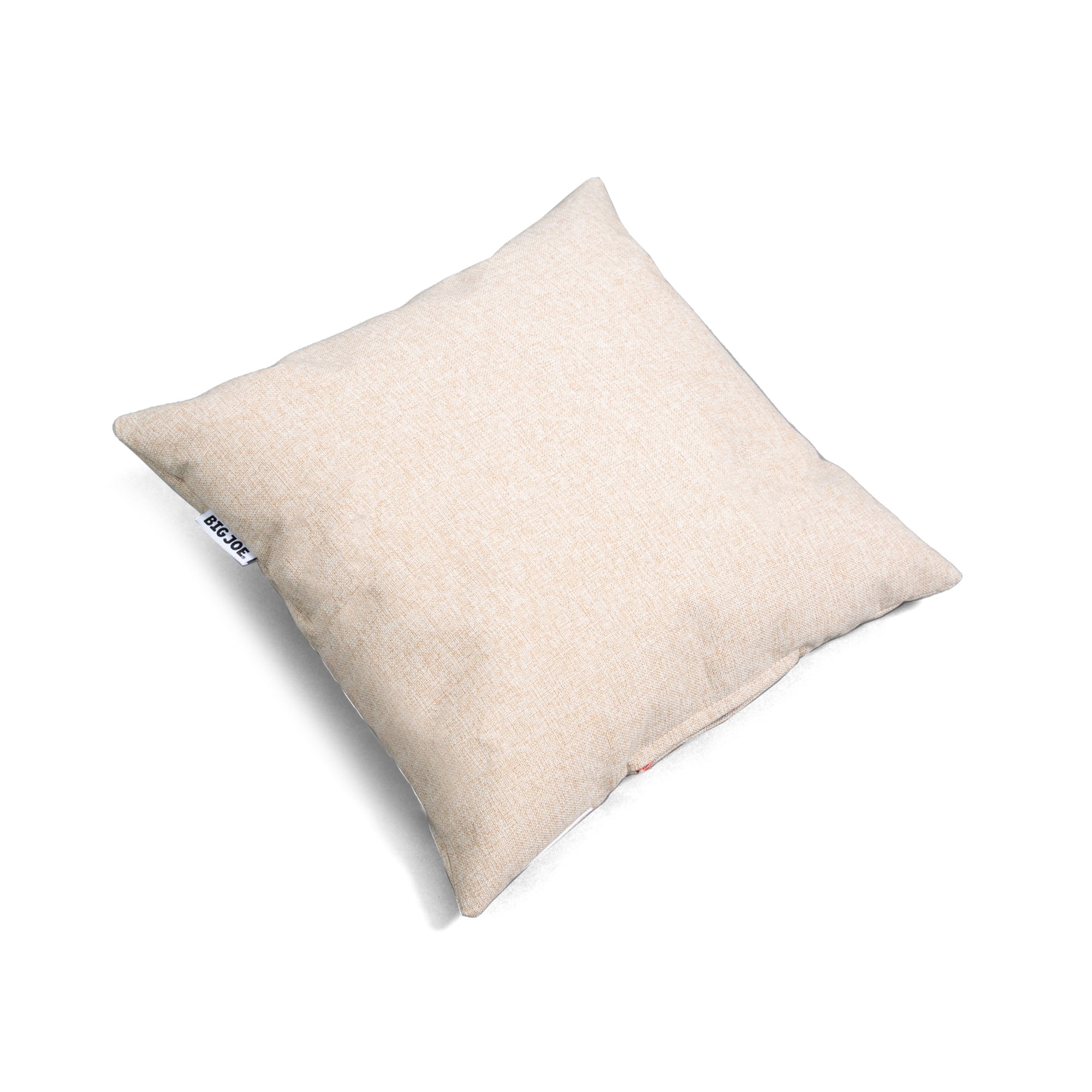Big Joe Square Pillow Weatherproof Bean Bag Decor, Natural Intertwist, Weather Resistant UV-Protected Fabric, 16 inches