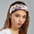 thumbnail image 3 of Unique Bargains 1 Pc Bling Pearl Tulle Knot Headband Hairband for Women Pink Purple 1.18 Inch Wide, 3 of 7