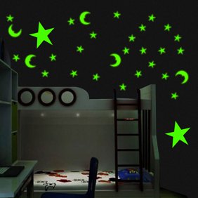 Glow In Dark Wall Ceiling Stars Moon Stickers Wall Stickers Night Kid Home Decor