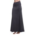 thumbnail image 3 of Urban CoCo Women's Fold-Over Flare Long Maxi Skirt ( Dark Shadow,XL), 3 of 6