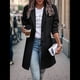 thumbnail image 5 of Ropa de Abrigo para Mujer, Moda de Otoño, Informal, Cortavientos con Botones, Ropa de Invierno con Bolsillos Negro XXL, 5 of 6