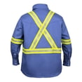thumbnail image 4 of Flame Resistant High Visibility Hi Vis FR Shirt - 100% C - 7 oz (Small, Light Blue), 4 of 6