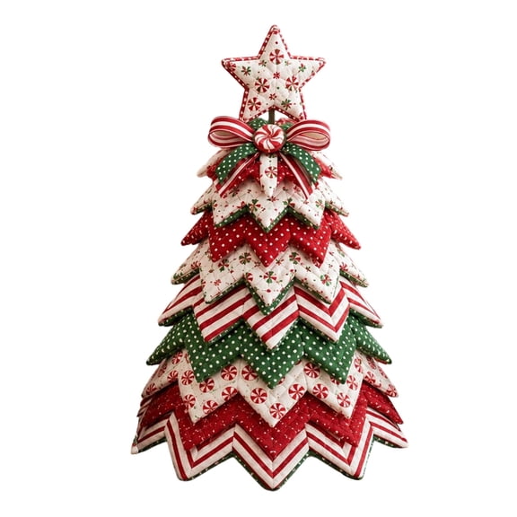 Christmas Decorations DIY Christmas Quilted Fabric Tree Kit, Christmas Fabric Tabletop Tree Decor,3D Sewing Craft Christmas Tree