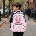 thumbnail image 4 of HUIACONG Cute Pink Axolotl Guitar Print School Backpack for Teens Girls Age 7-18 Multi Pocket Water Resistant Bookbag Adjustable Padded Straps Lightweight Durable for School Travel Daily Use, 4 of 7