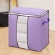 thumbnail image 5 of Bolsa de almacenamiento resistente con asas reforzadas, organizador extragrande para ropa, con doble cremallera para ahorrar espacio en viajes y organizar el hogar, 1 caja Aestivo | Morado |, 5 of 7