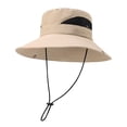 thumbnail image 3 of Sombrero de cubo, sombrero para el sol, gorras de playa, secado rápido, ala ancha, gorras de camping de verano, pesca Caqui, 3 of 9