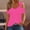 Hot Pink, variant on Giftesty Blouses for Women Dressy Casual Women Summer Sexy T- Shirt Cold Shoulder Pullover Blouse V-Neck Short Sleeve Solid Tops