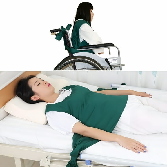 XIRQI Vest Restraint Suit for Bed or Wheelchair, Anti Fall Bed Restraint Waist Strap, Adjustable Chest Restraint Band for The Elderly, Dementia Patients (S)