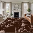 thumbnail image 2 of Abstract Cowboy Horse Large Area Rugs 5x8 ft Vintage Black Background Western Washable Rug Non Slip Indoor Carpet Absorbent Floor Mat for Living Room Bedroom Dining Room, 2 of 9