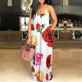 thumbnail image 3 of Birdeem Robe Longue Décontractée Ample Sans Manches à Bretelles pour Femmes Grande Taille avec Poches, Col en V, Imprimée, 3 of 4