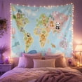 thumbnail image 2 of Illustrated World Soft with Scattered Upper Portion, Adventurous Vintage for Nautical Decor Lovers, Wall Decor, Housewarming Gift, Tapestry Wall Hanging for Dorm and Living Room, 2 of 7