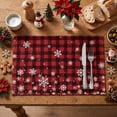 thumbnail image 2 of Smile Snowflake Buffalo Check Plaid Christmas Placemats 4-Pack 12 x 18 Inch, 2 of 8